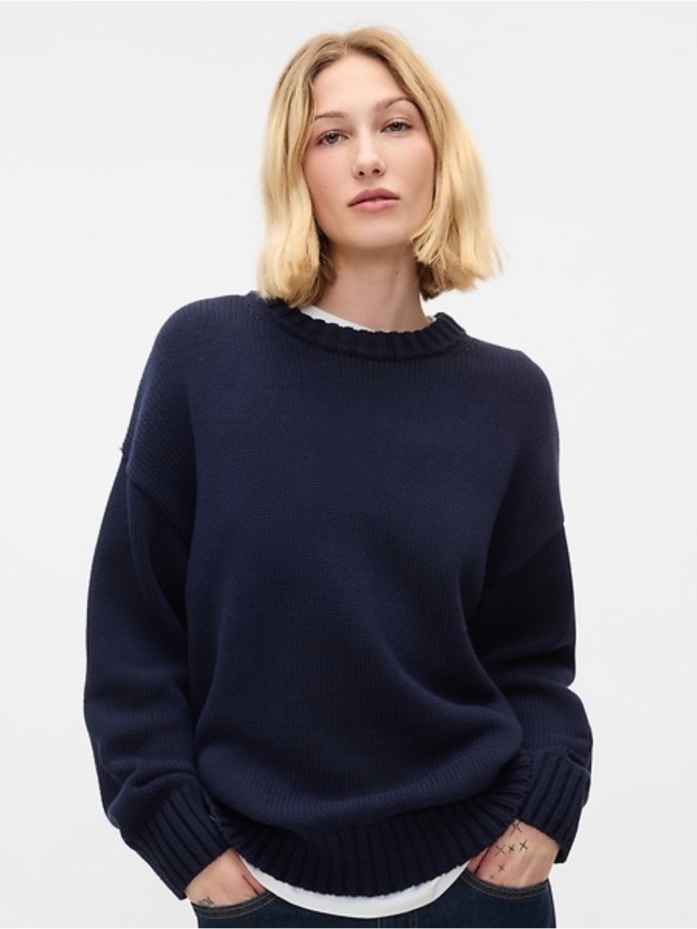 Cotton Oversized Boyfriend Sweater